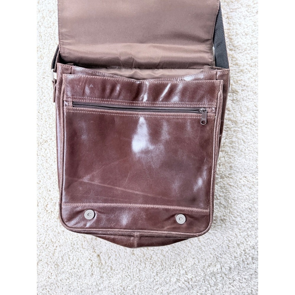 Wilsons Leather Messenger Bag Mens OS Brown Crossbody Laptop Work Bag - Picture 6 of 14